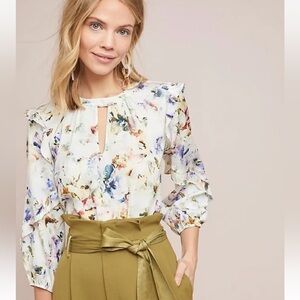 Anthropologie Floral Blouse - Multicolor